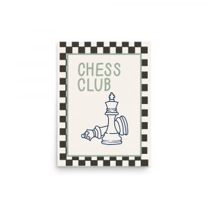 Chess Club Wall Art Print | Modern Games Room Decor | Minimalist Chess Illustration