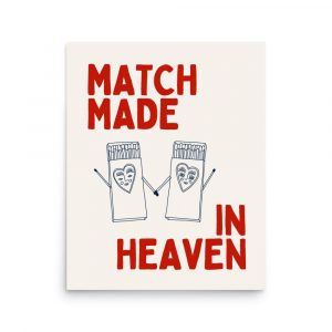 Match Made in Heaven Wall Art Print | Cute Couple Poster | Romantic Gift Idea